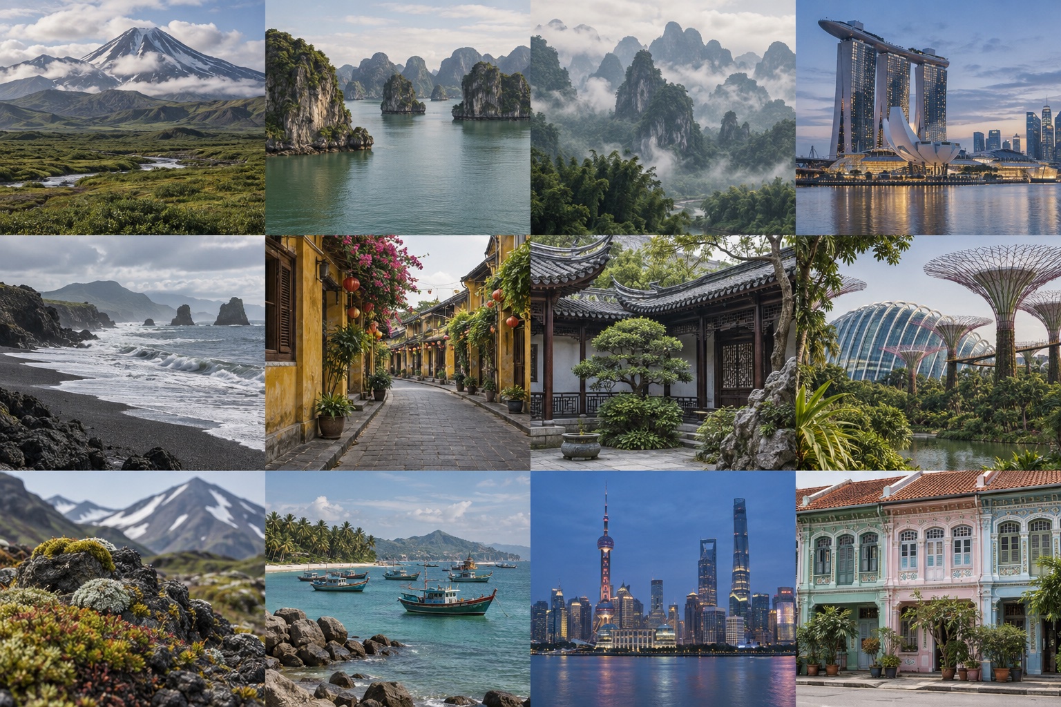 AI-generated destination illustration: Vietnam, LIMESTONE & WATER