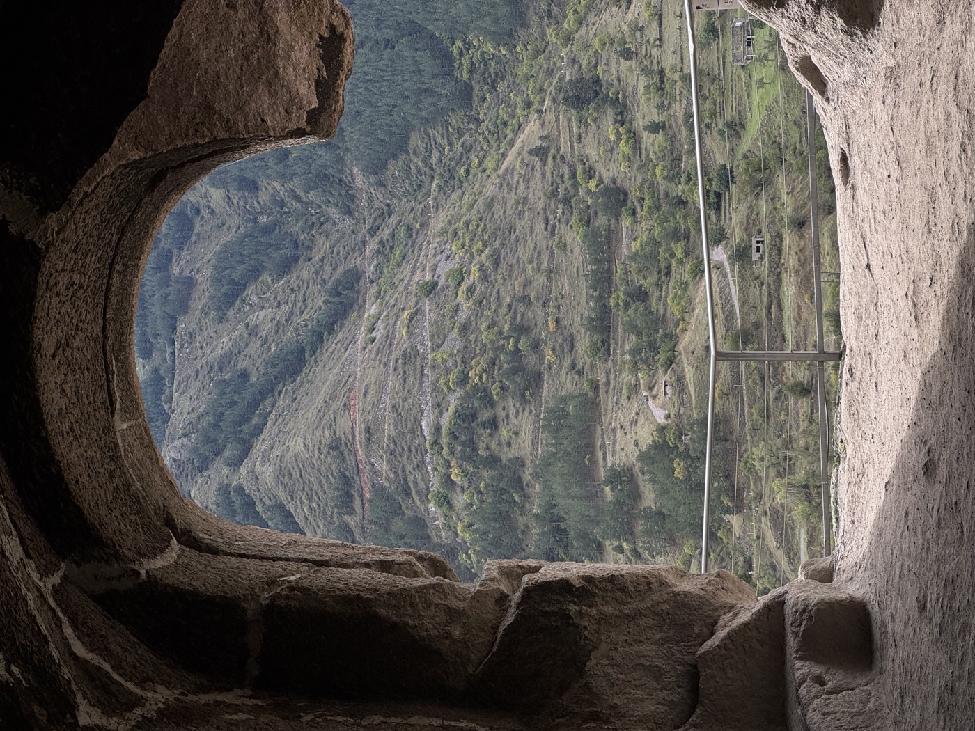 View of the valley from a cave in Vardzia